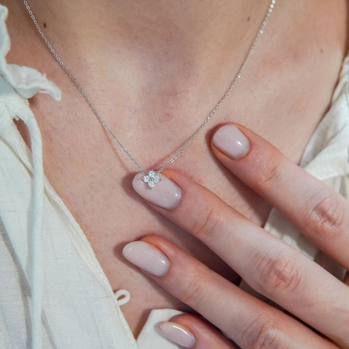 Kamala Silver Flower Pendant Necklace