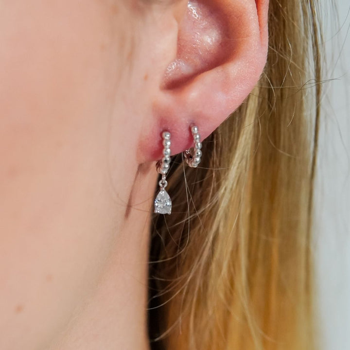 Bubble Ball Silver Mini Huggie Earrings