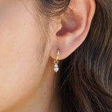 Skylar CZ Drop 2-in-1 Hoop Earrings Gold