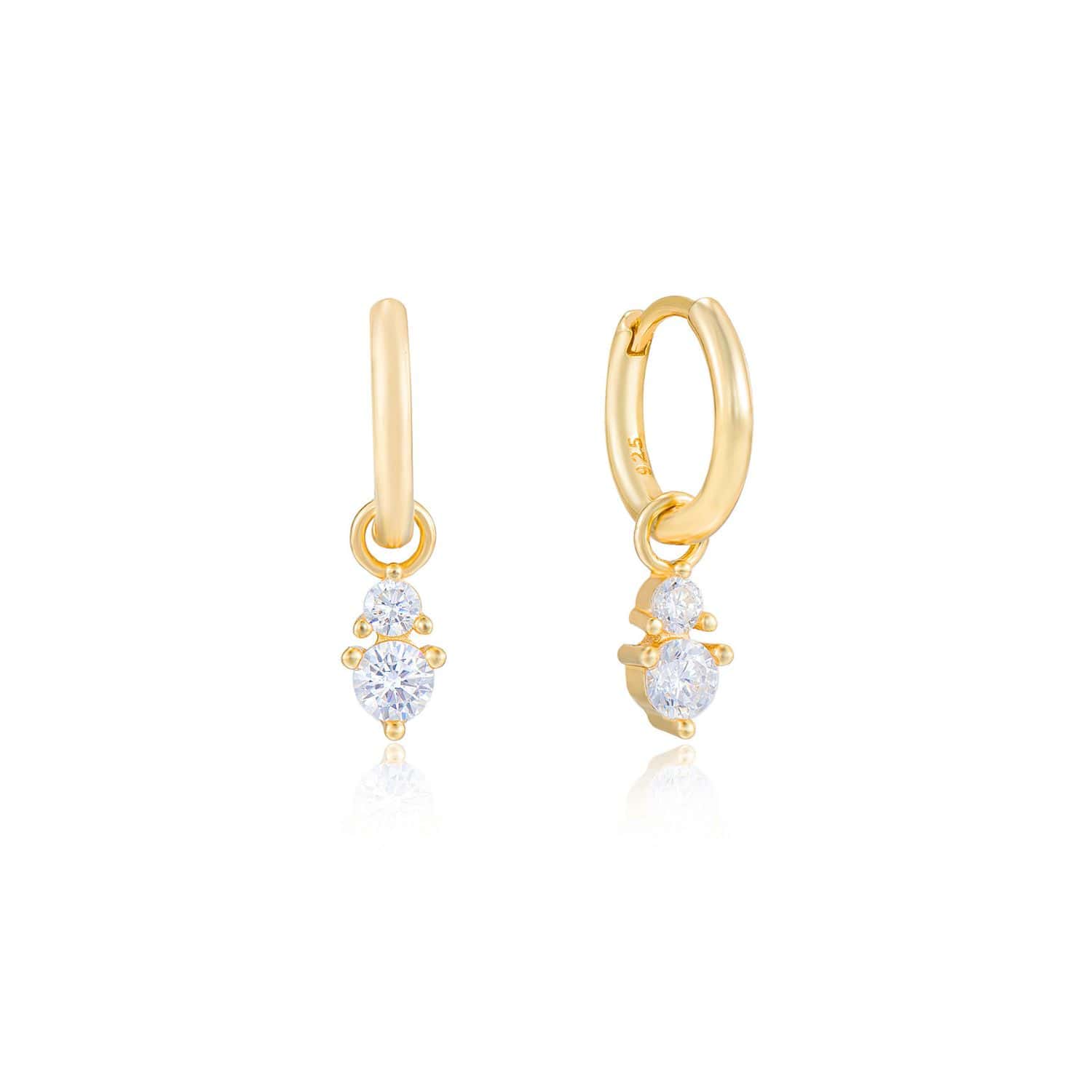 Skylar CZ Drop 2-in-1 Hoop Earrings Gold – LYANG & CO.
