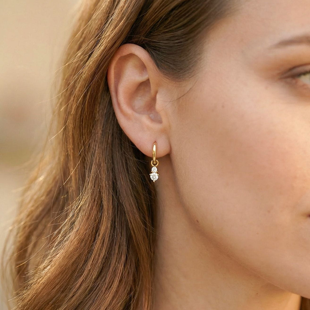 Skylar Gold Drop Hoop Earrings