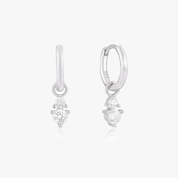 Skylar Silver Drop Hoop Earrings