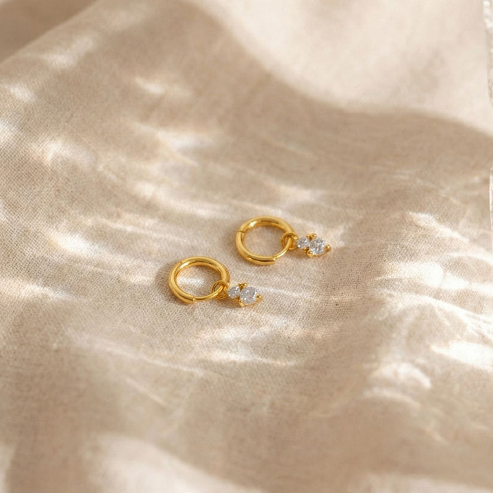 Skylar Gold Drop Hoop Earrings