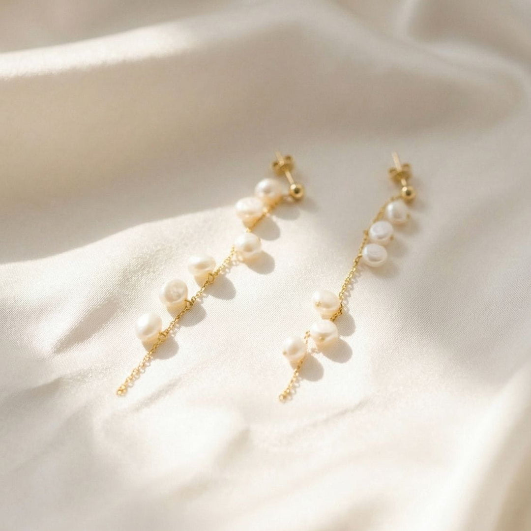 Solange Gold Pearl Drop Earrings
