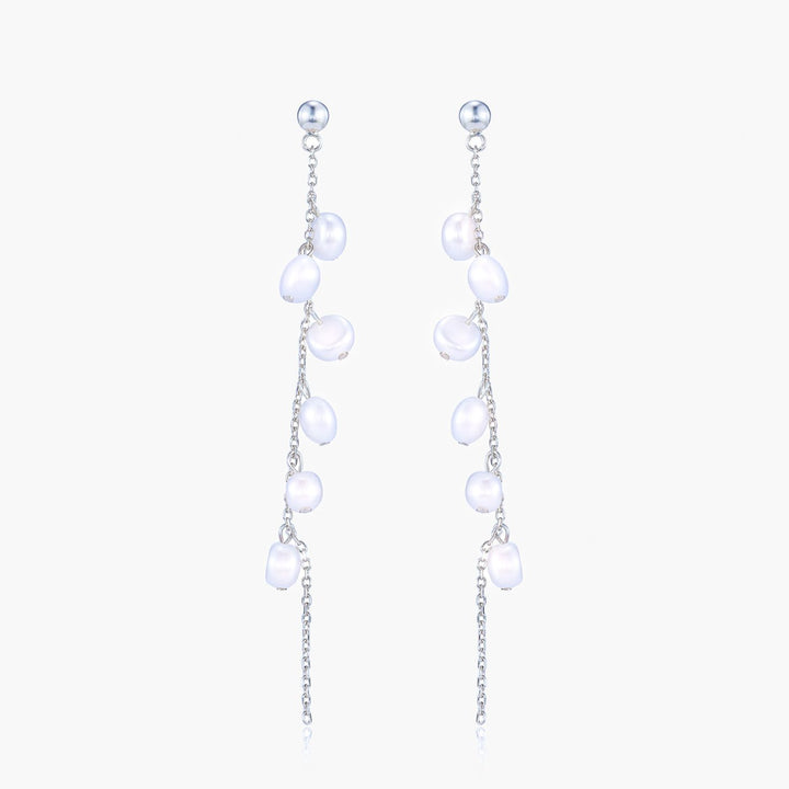 Solange Silver Pearl Drop Earrings