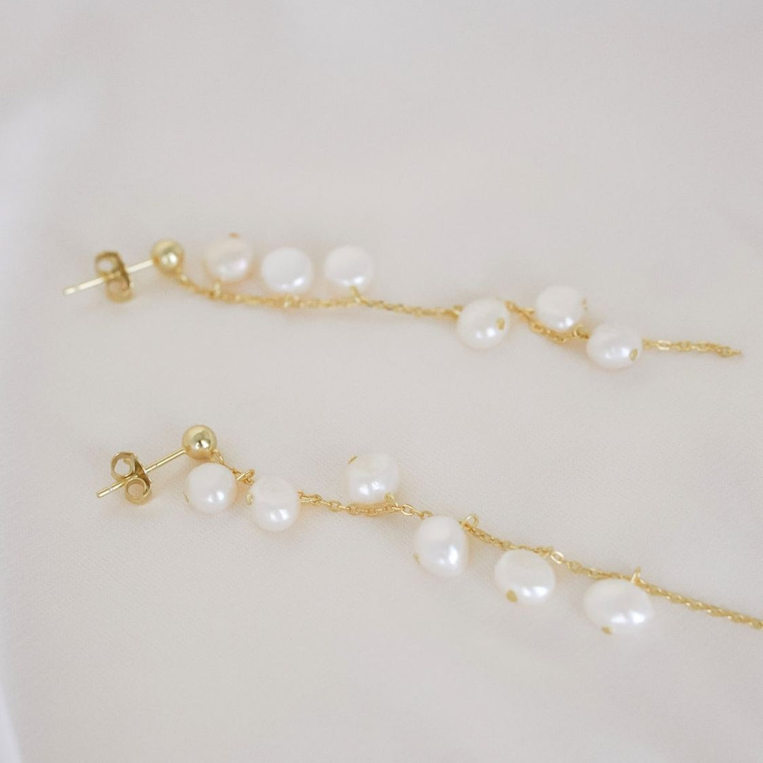 Solange Gold Pearl Drop Earrings