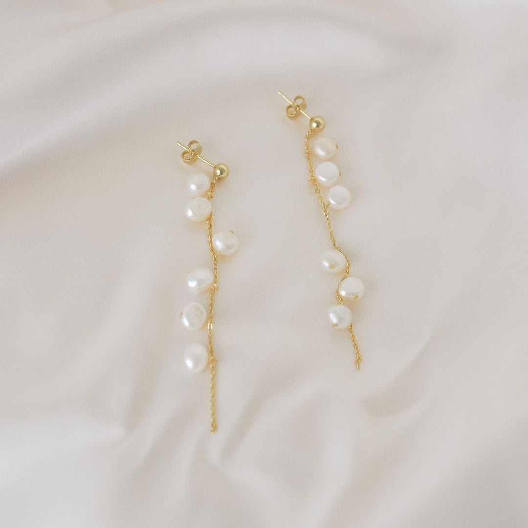 Solange Gold Pearl Drop Earrings