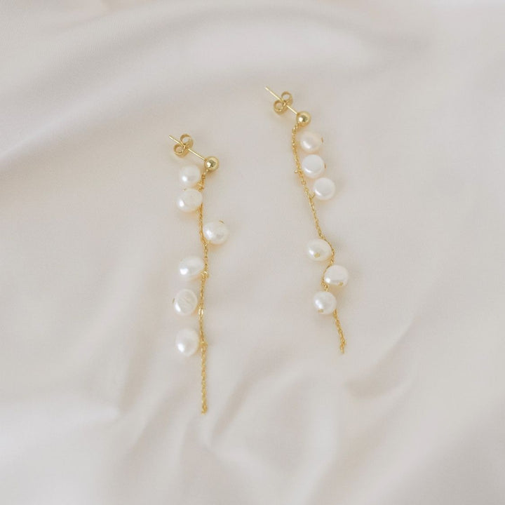 Solange Gold Pearl Drop Earrings