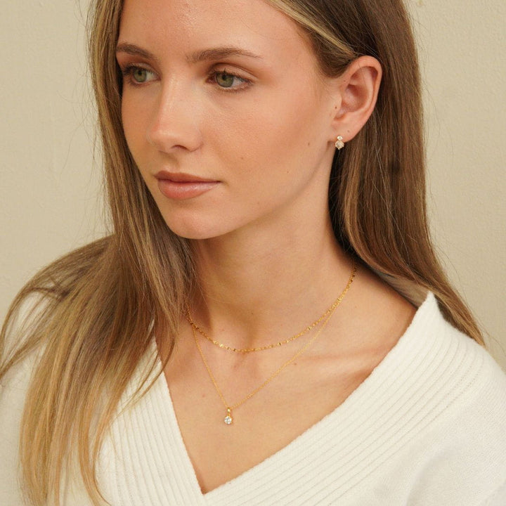 Camille Solitaire Pendant Necklace Gold