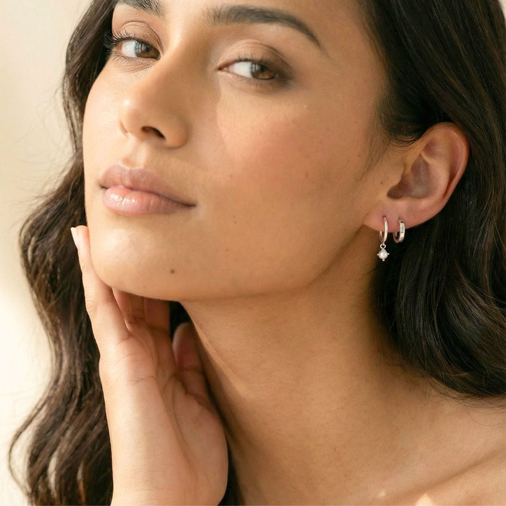 Sophie Silver Pearl Drop Earrings with Ella Silver