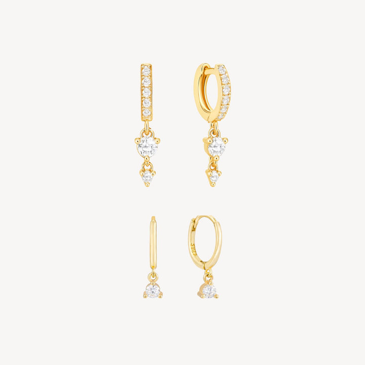 Sparkly CZ Earring Set Gold