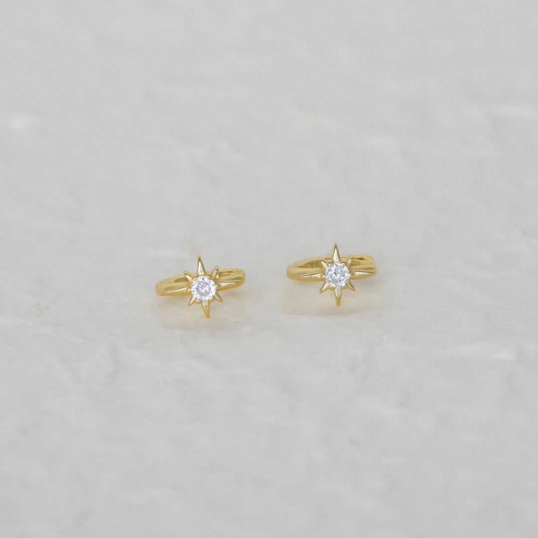 Stella North Star Gold Huggie Earrings