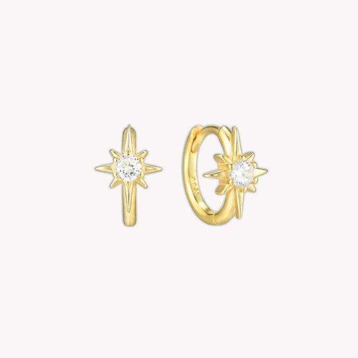 Stella North Star Gold Huggie Earrings