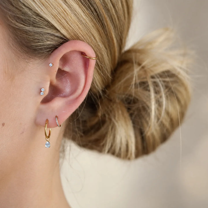 Pavé Titanium Hoop – Single