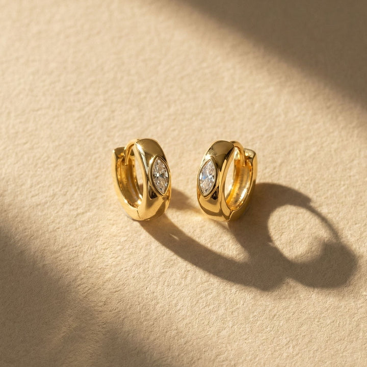 Tessa Gold Chunky Huggie Earrings