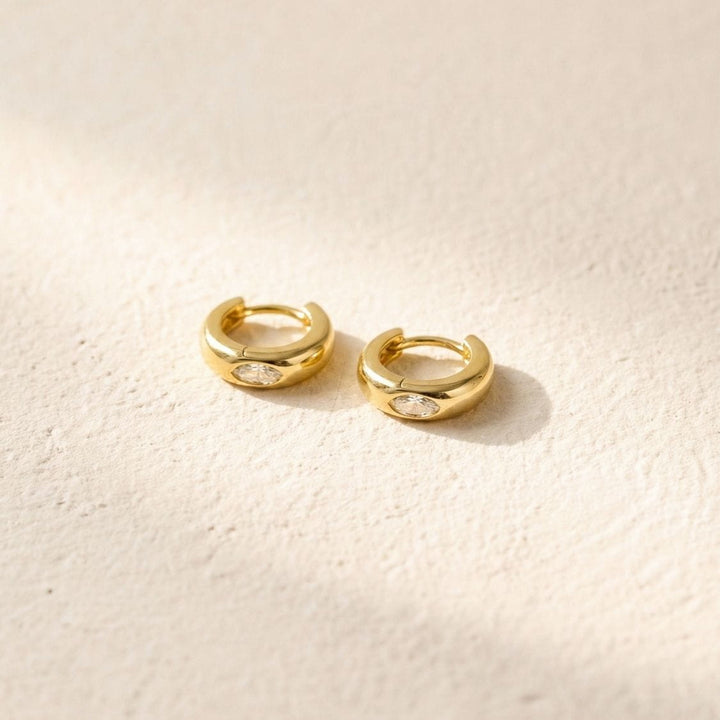 Tessa Gold Chunky Huggie Earrings