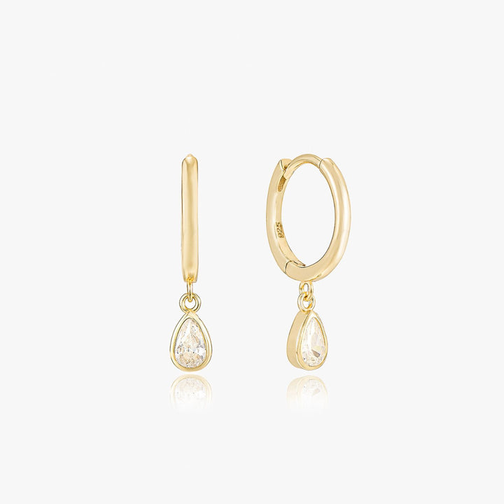 Tiffany Gold Teardrop Huggie Earrings