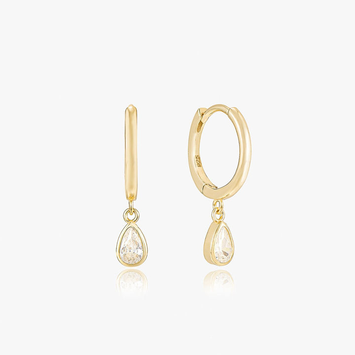 Tiffany Gold Teardrop Huggie Earrings