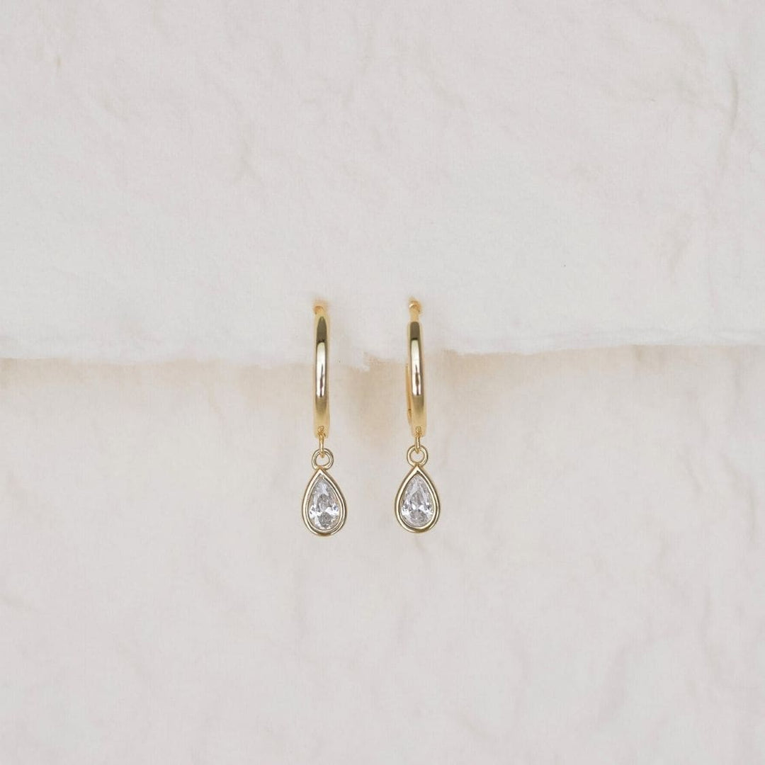 Tiffany Gold Teardrop Huggie Earrings