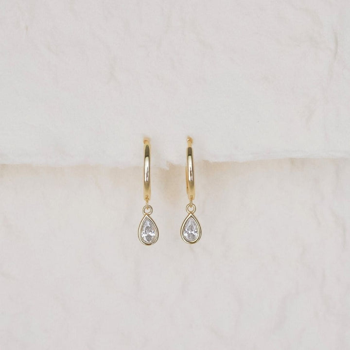 Tiffany Gold Teardrop Huggie Earrings