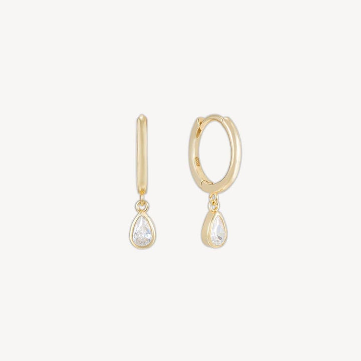 Tiffany Gold Teardrop Huggie Earrings