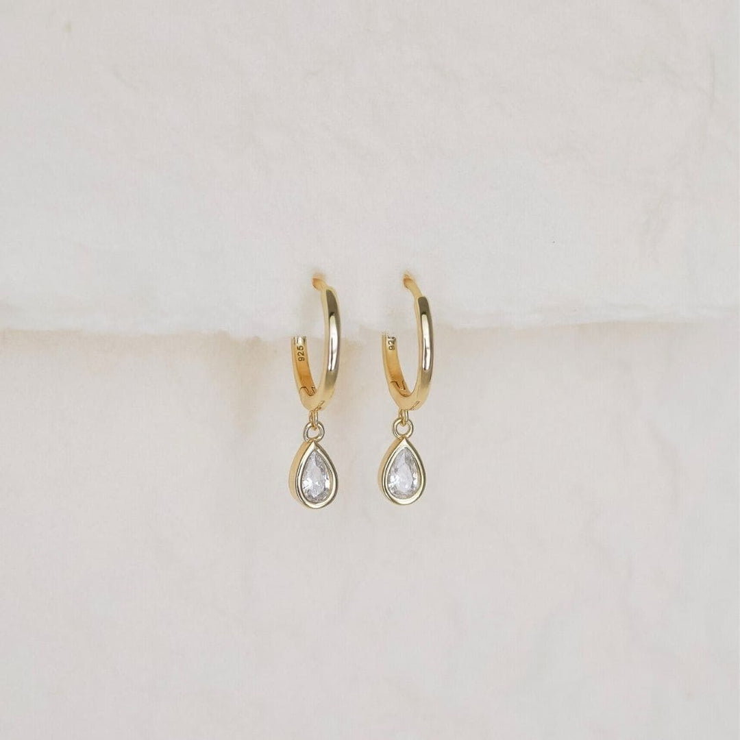 Tiffany Gold Teardrop Huggie Earrings