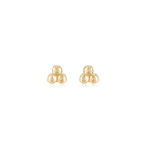 Trinity Mini Ball Stud Earrings Gold