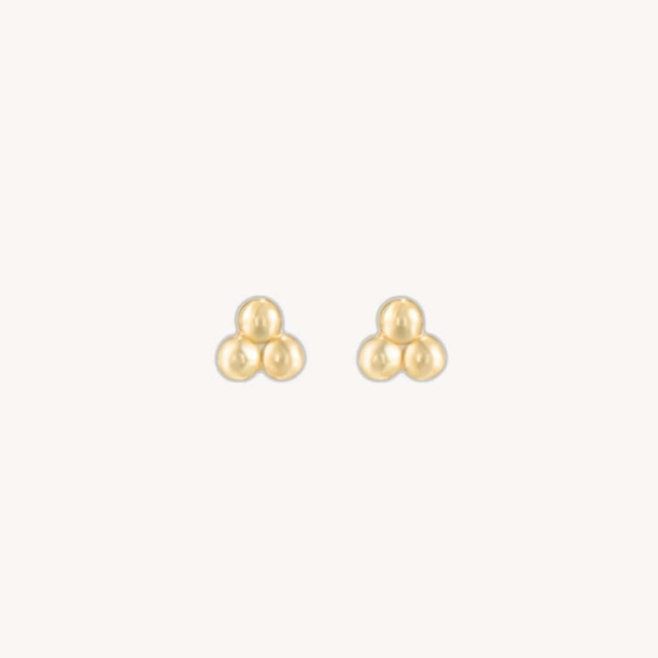 Trinity Gold Triple Ball Stud Earrings