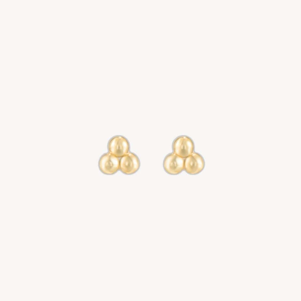 Trinity Gold Triple Ball Stud Earrings – LYANG