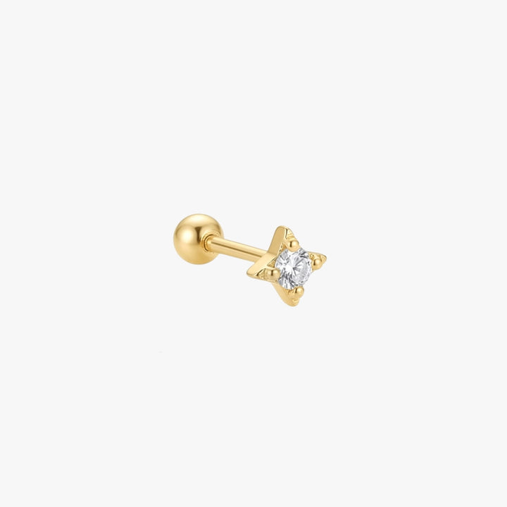 Vera Gold Star Screw Back Stud - Single