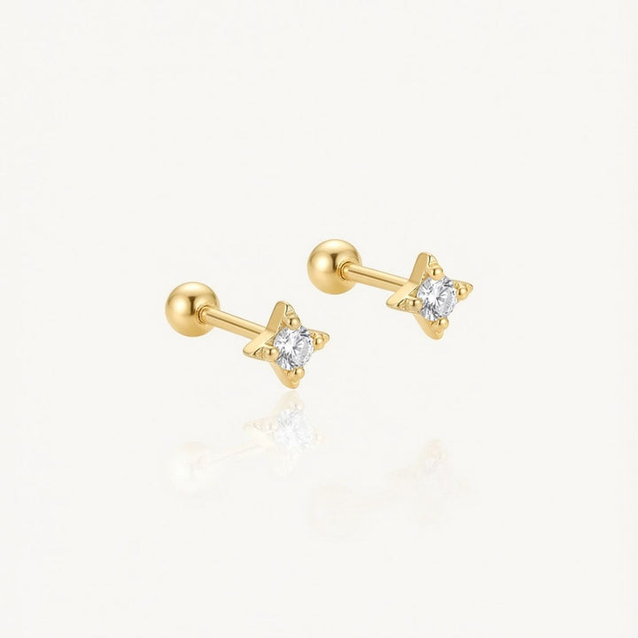 Vera Gold Star Stud Earrings