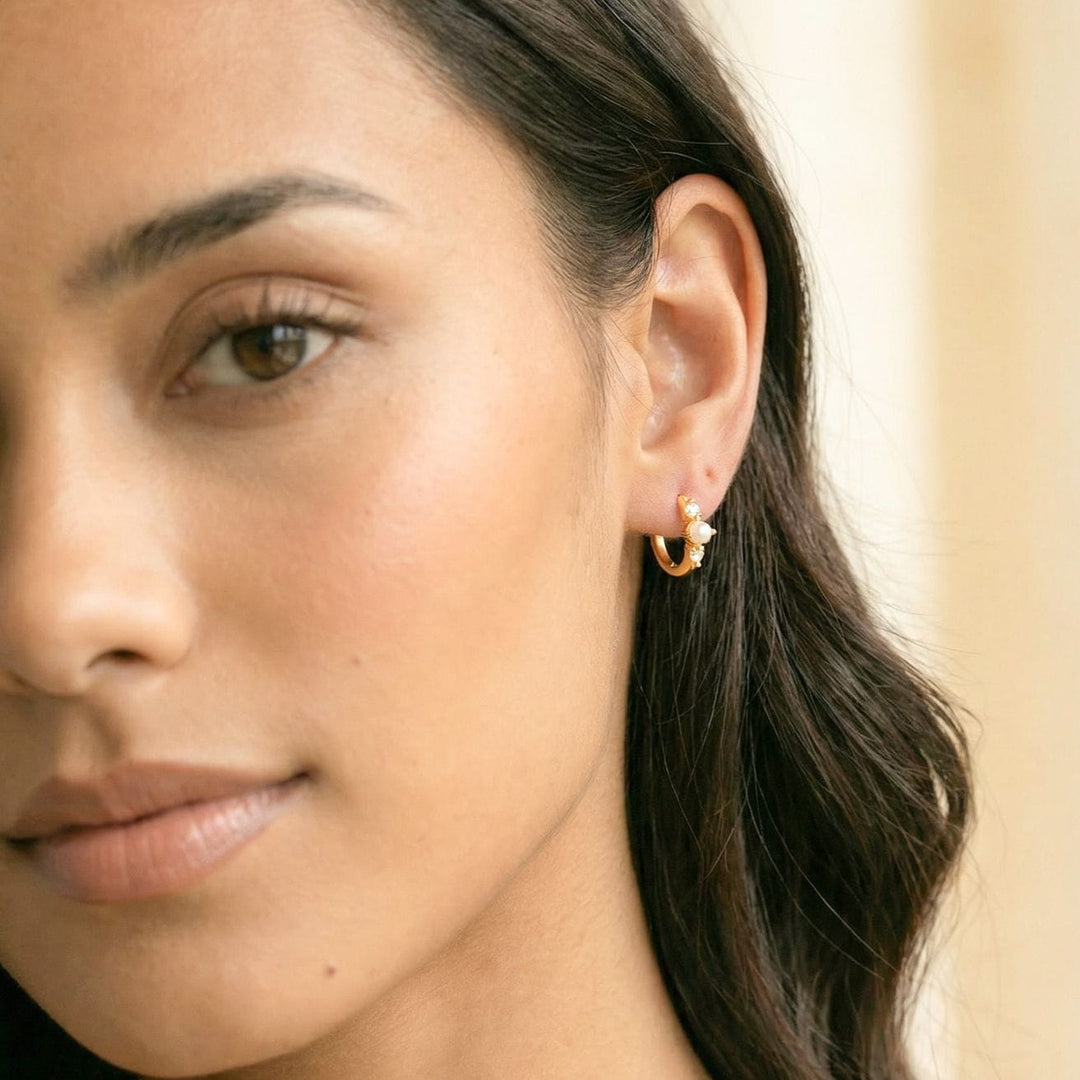 Vivek Gold Pearl Huggie Earrings