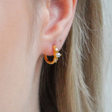 Vivek Pearl CZ Huggie Hoop Earrings