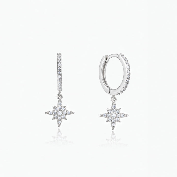 Astrid Silver Starburst Drop Earrings