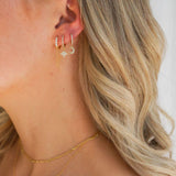 Thea Pave Celestial Drop Huggie Hoops Gold
