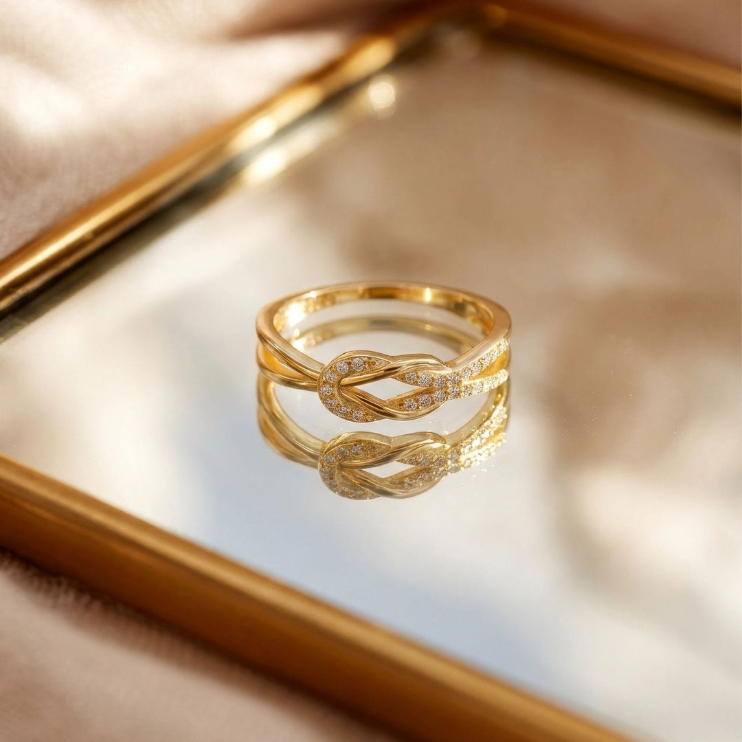 Elodie Pave Knot Ring
