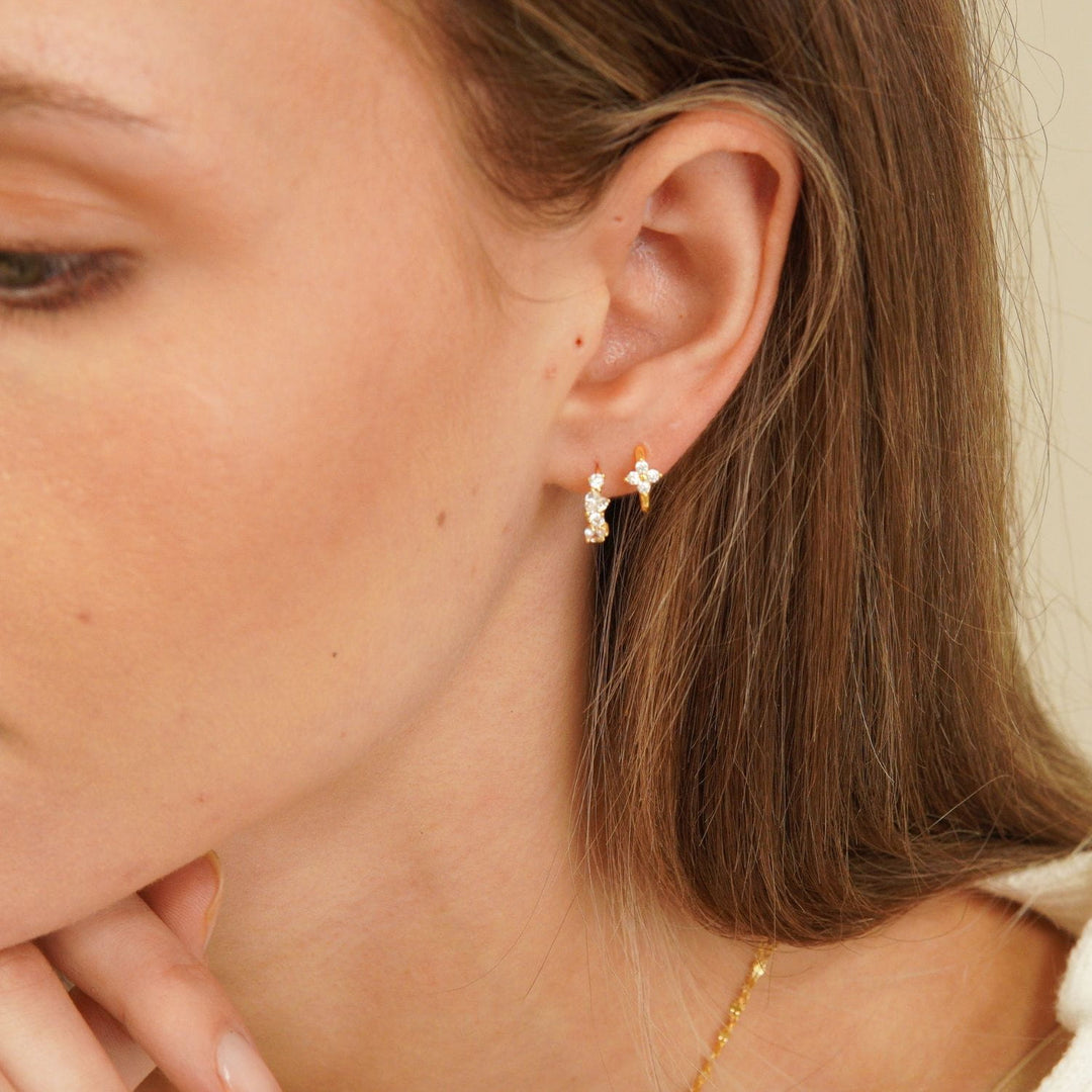 Liora Heart Cluster Huggie Earrings