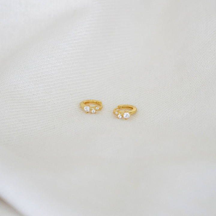 Jasmine Gold Huggie Hoop Earrings 7MM-sterling silver earrings