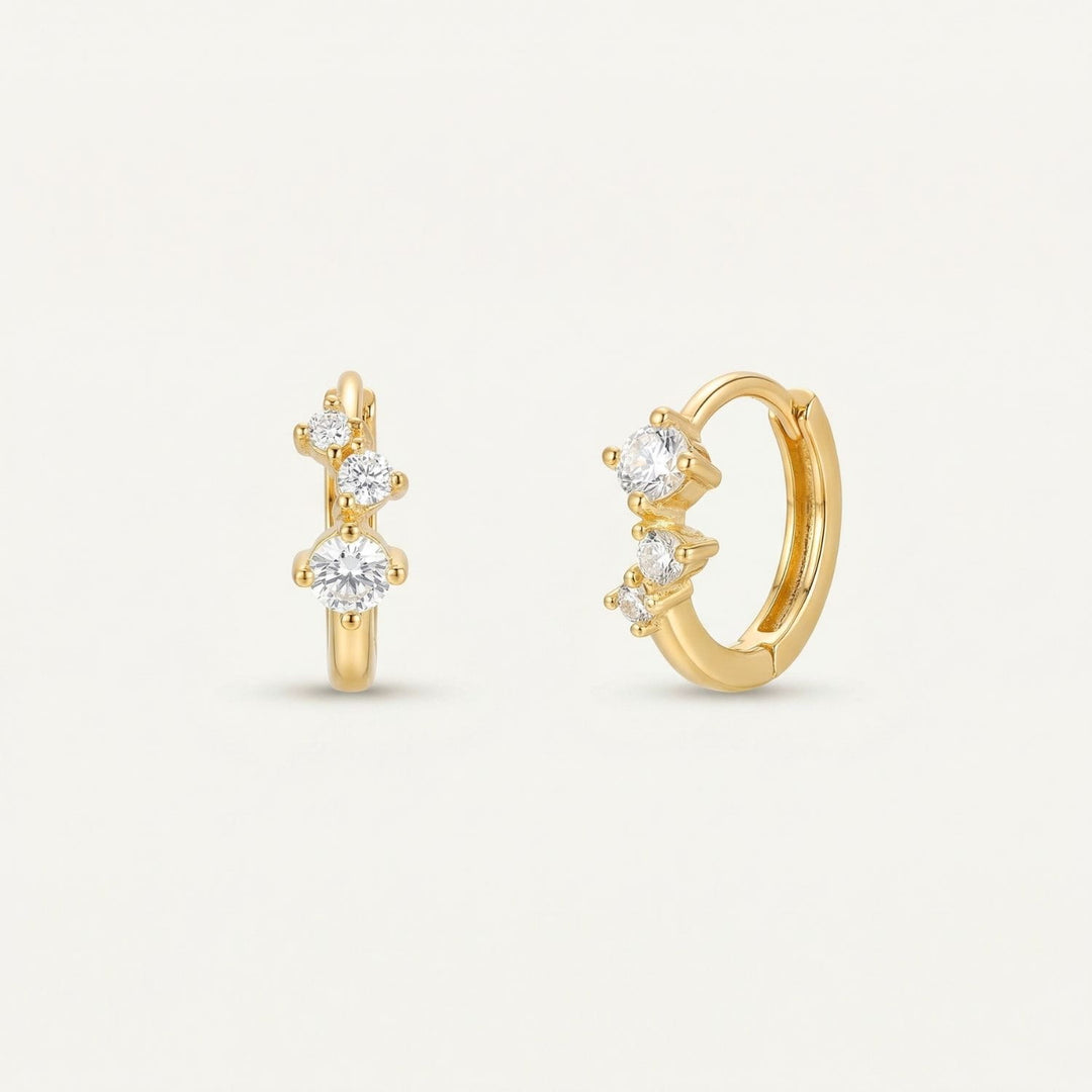 Jasmine Gold CZ Huggie Earrings