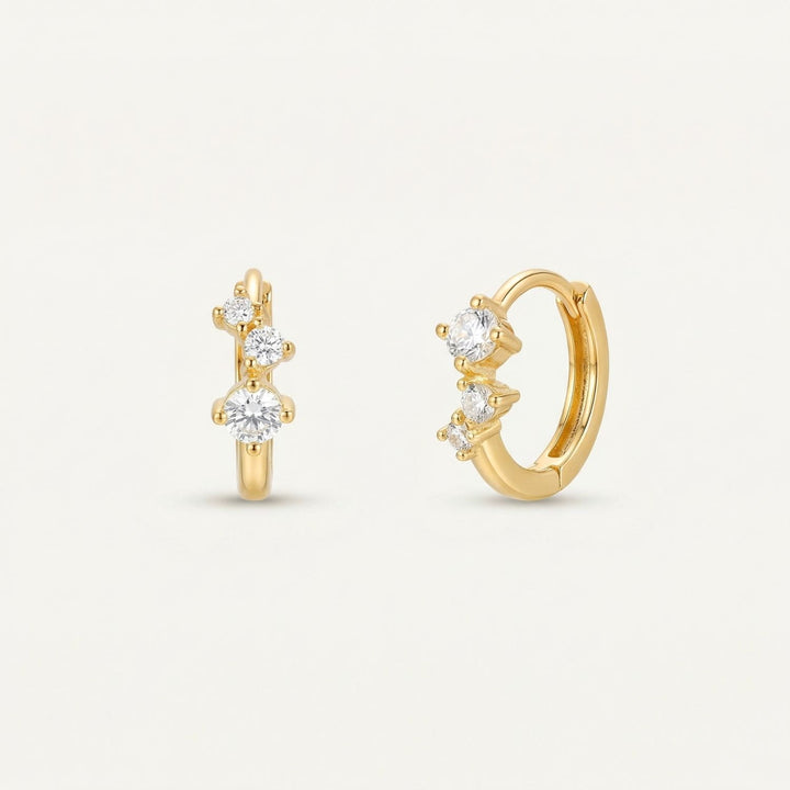 Jasmine Gold CZ Huggie Earrings