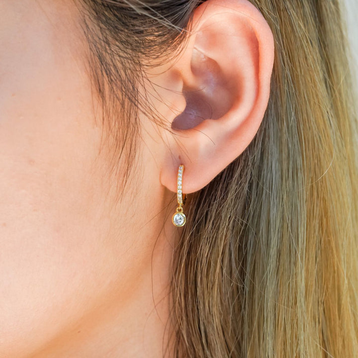 Luna Gold Hoop Drop Earrings