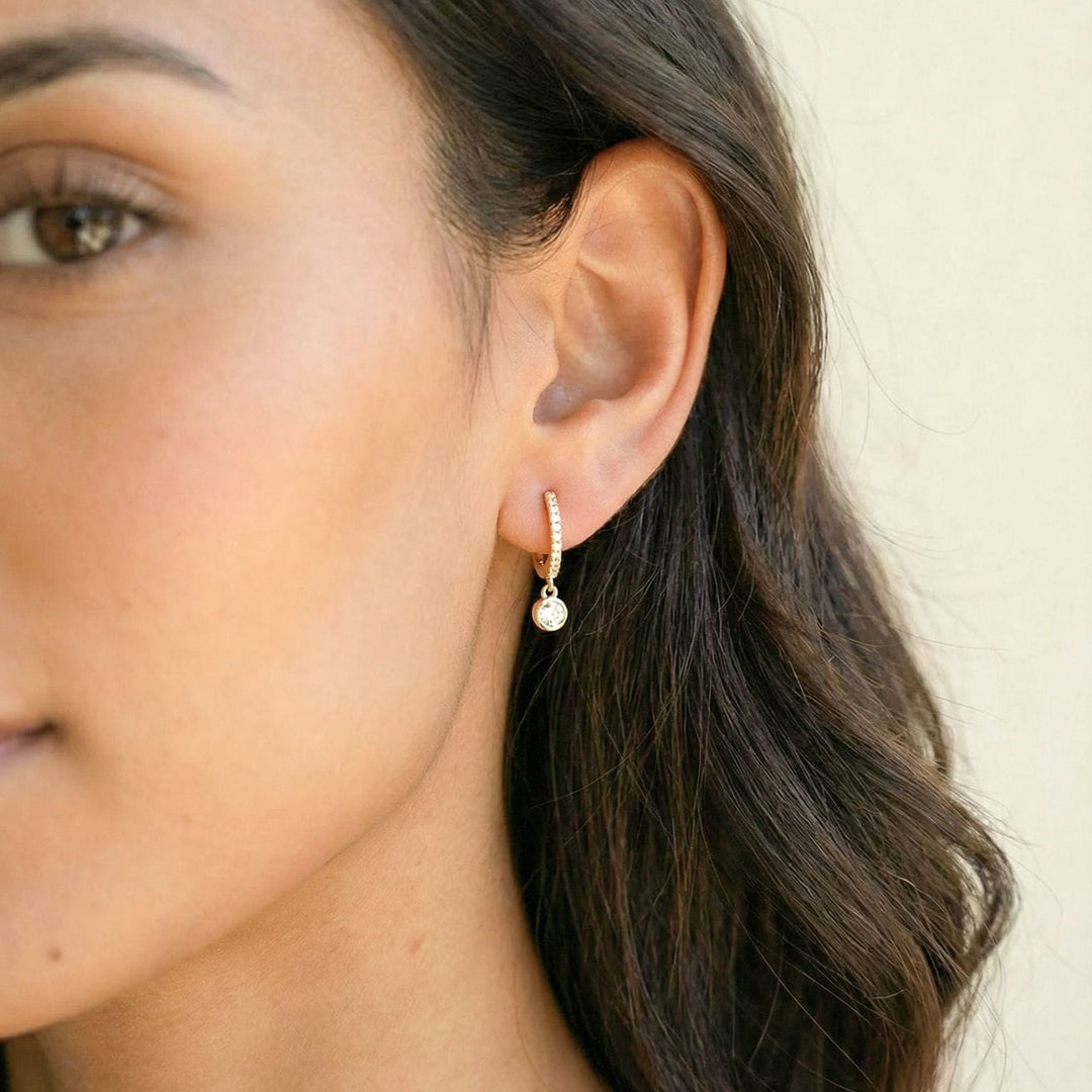 Luna Gold Hoop Drop Earrings