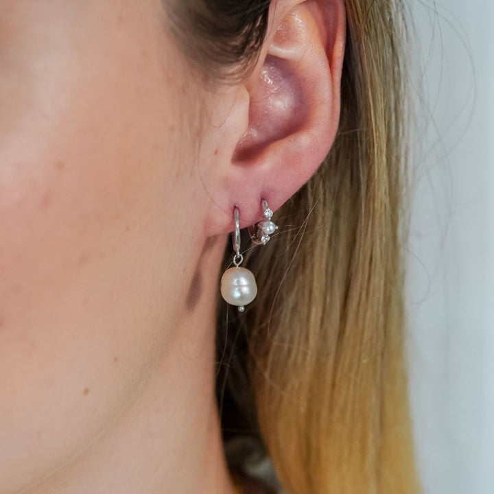 Mia Silver Baroque Pearl Drop Earrings