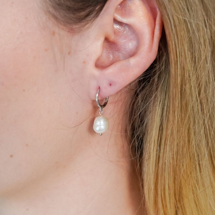 Mia Silver Baroque Pearl Drop Earrings