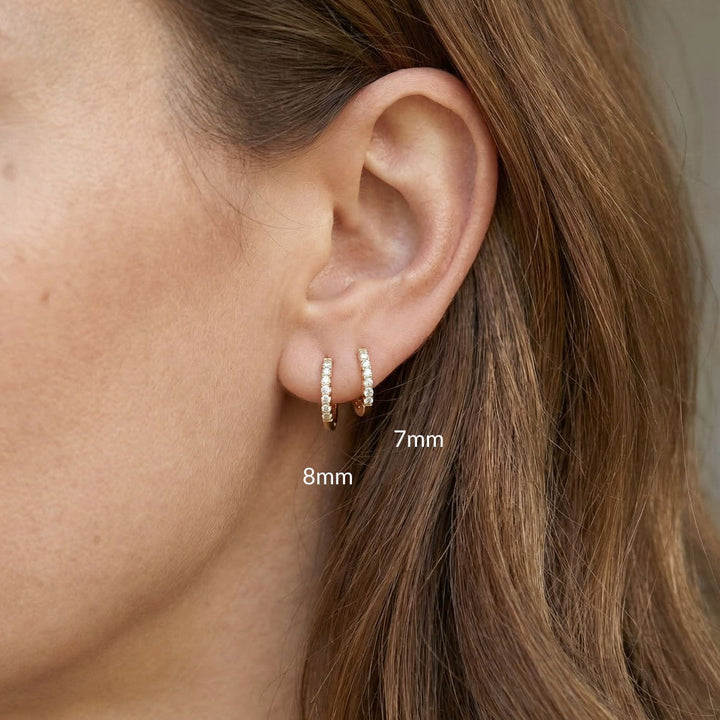 Olivia Gold Pave Huggie Earrings