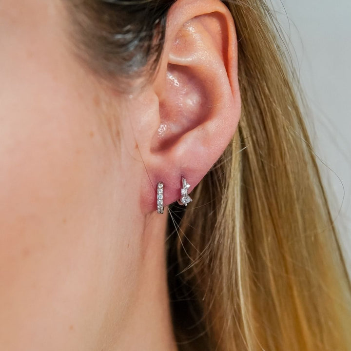 Jasmine Silver Huggie Earrings