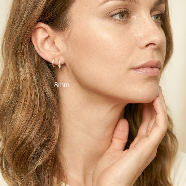 Olivia Gold Pave Huggie Earrings