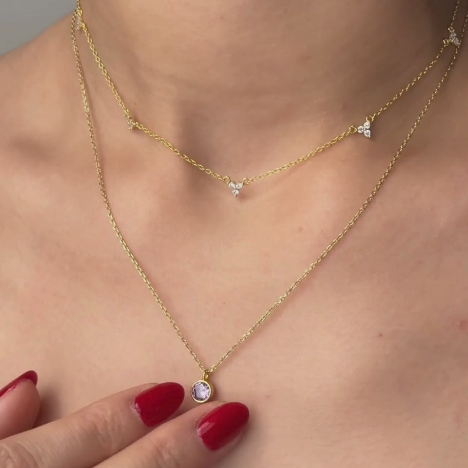 اريا دائرة قلادة قلادة فضية