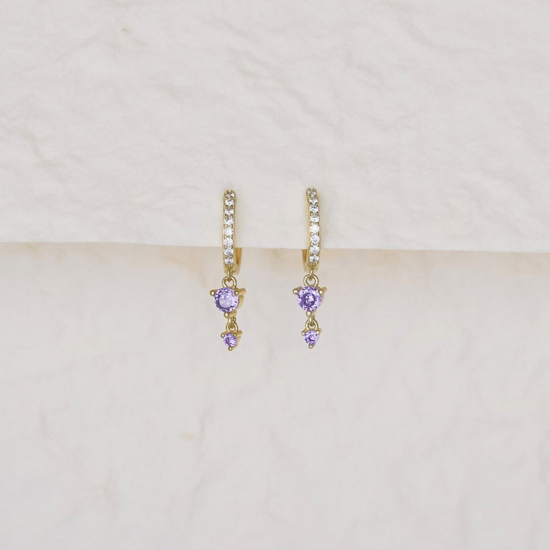 أقراط بوردي هوجي هوب ذات قطرة مزدوجة ذهبية