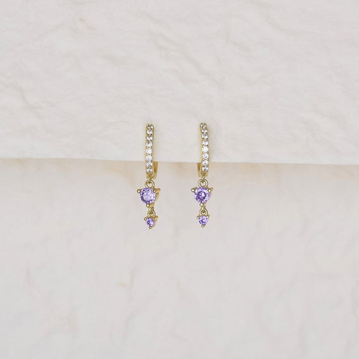 أقراط بوردي هوجي هوب ذات قطرة مزدوجة ذهبية